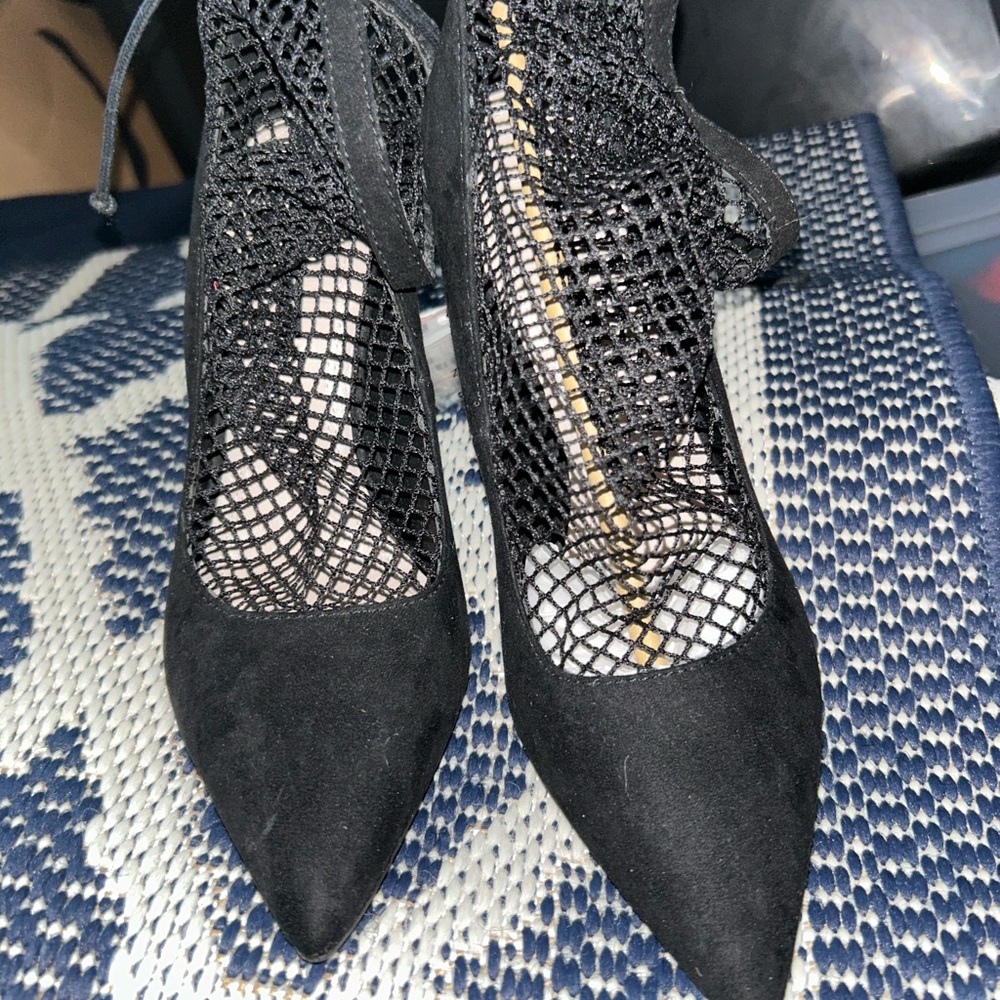 Zara Black Mesh Women's Heels